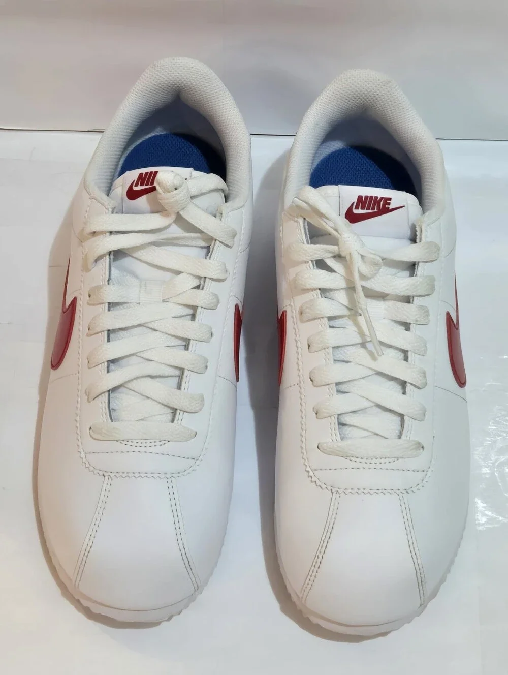 Nike Cortez Men's Size 8 White Varsity Red Blue Sneakers